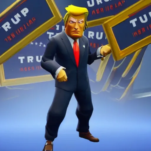 Image similar to new donald trump skin from fortnite