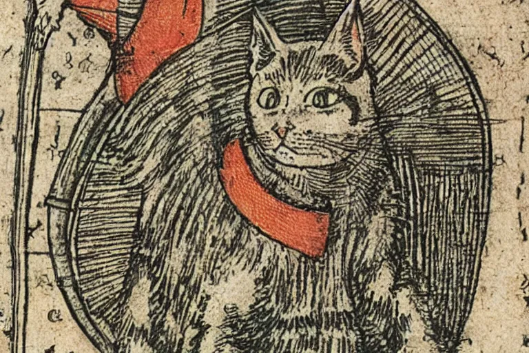 Image similar to Detail from Nuremberg Chronicle, 1493, of a cat, Liber Chronicarum illustration by Michael Wolgemut