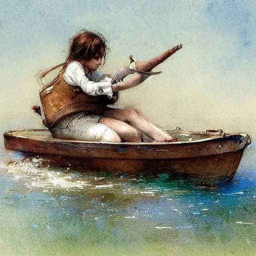 Prompt: ( ( ( ( ( banana boat. muted colors. ) ) ) ) ) by jean - baptiste monge!!!!!!!!!!!!!!!!!!!!!!!!!!!