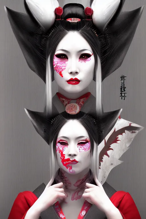 Image similar to agile geisha cyberpunk Dragon princess, digital art, 8k ,character ,realistic, portrait, hyperrealistic