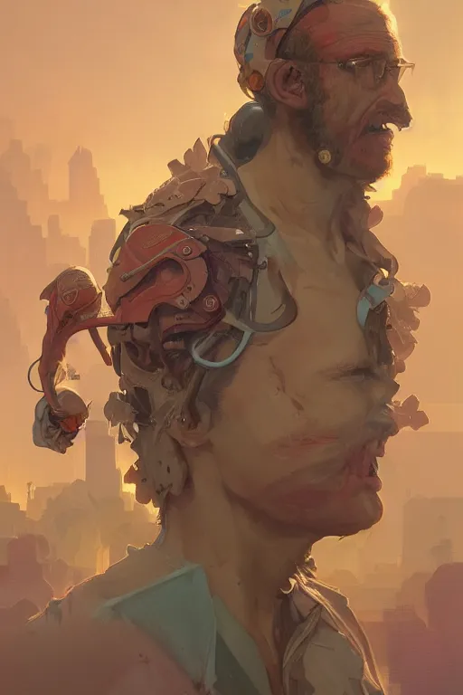 Image similar to character Mario, disco elysium, highly detailed, digital painting, artstation, concept art, smooth, sharp focus, illustration, art by artgerm and greg rutkowski and alphonse mucha and Wayne Barlowe and Zdislav Beksinski and Francis Bacon