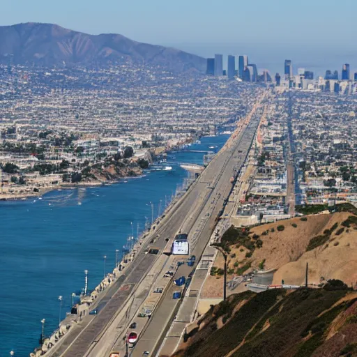 Image similar to view of Los Angeles from the Golden Gate bridge