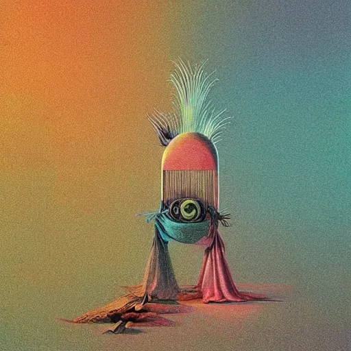 Image similar to strange colourful creatures. digital artwork by vincent bons, michael whelan, beeple, remedios varo and gerardo dottori. grainy and rough. interesting pastel colour palette. beautiful light. oil and water colour based on high quality render. retro.