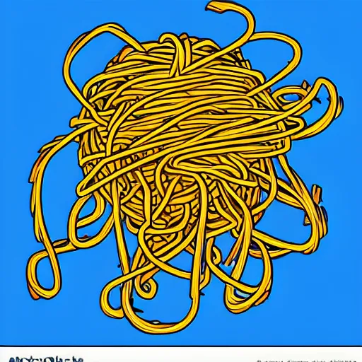 Prompt: Flying Spaghetti Monster god