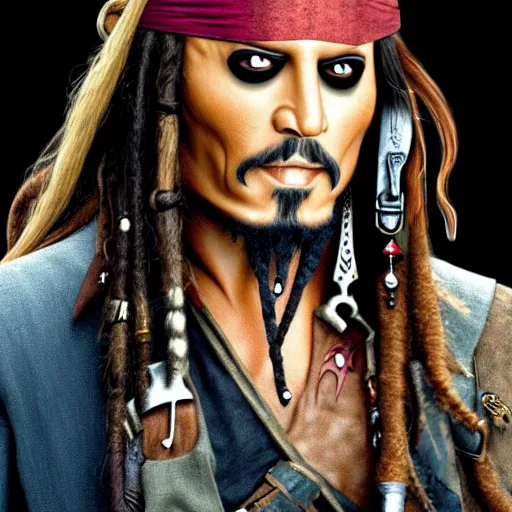 Prompt: Caption Jack Sparrow as a Klingon