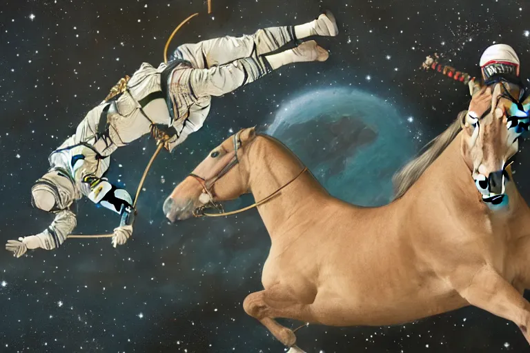 Image similar to horse lying on astronaut, arstation