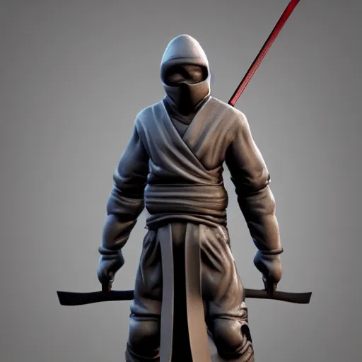 Image similar to a ninja holding a sword, 3 d render octane, trending on artstation