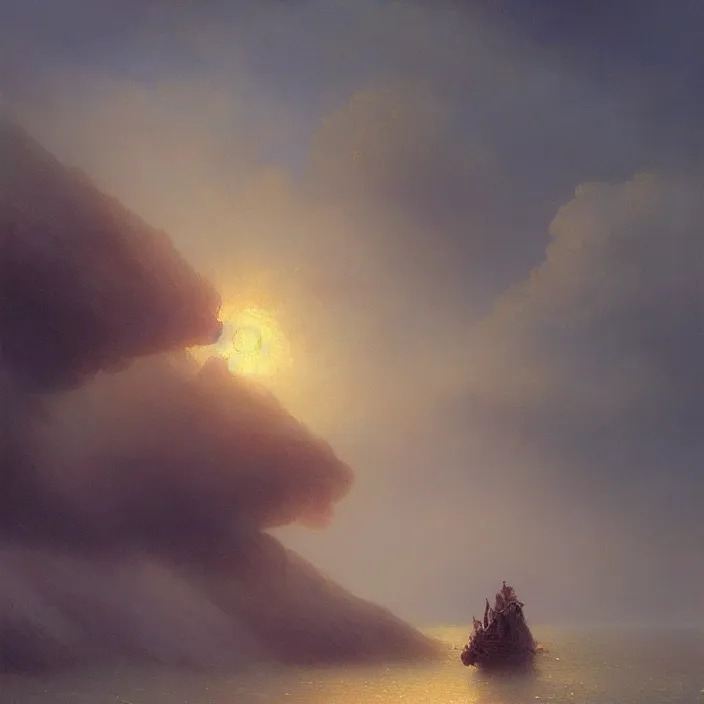 Prompt: a beautiful painting of the world tree on the red sea by ivan aivazovsky and greg rutkowski! and james gurney, in style of impressionism. highly detailed face. fantasy, elden ring, hyper detailed, sharp focus, soft light. ray tracing. trending on artstation.