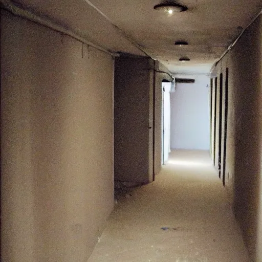 Image similar to an empty basement hallway, craigslist photo