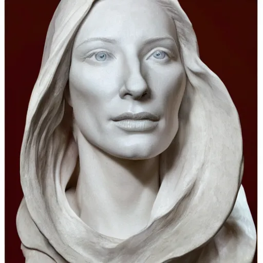 Image similar to sculpture of cate blanchett , by Augusts Rodin photorealism