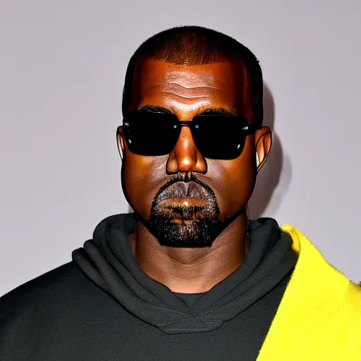 Image similar to kanye west in a yellow pikachu hoody