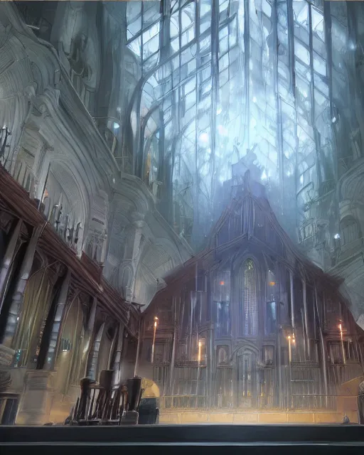 Image similar to pipe organ made entirely of dark smoke, scenic full shot, ambient lighting, detailed face, by makoto shinkai, stanley artgerm lau, wlop, rossdraws, no people