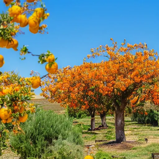 Image similar to a beautiful sunny afternoon in Northern Portugal, countryside, gardens with orange trees and lemons trees