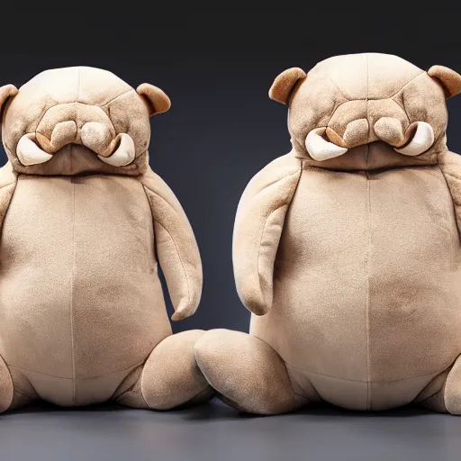 Image similar to a walrus plush. beautifully made, detailed, cute, soft. high quality, studio lighting, product image