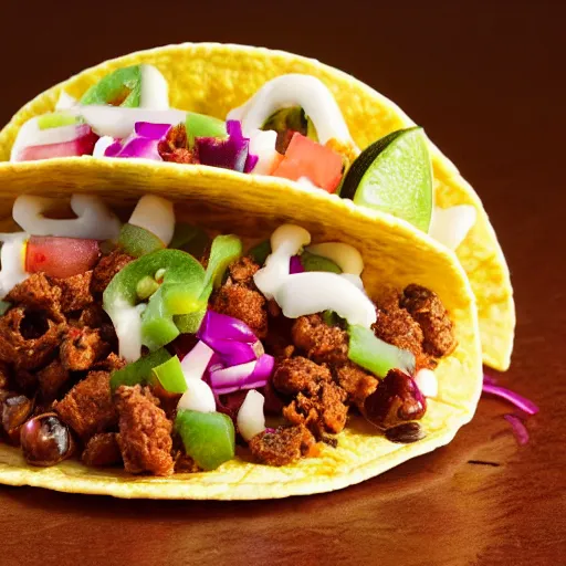 Prompt: a taco full of bits o captain - crunchberry, food photography, studio lighting, unappetizing