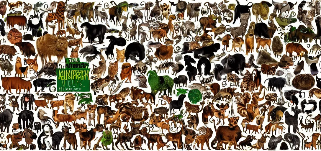 Prompt: all animals on earth fit in one picture
