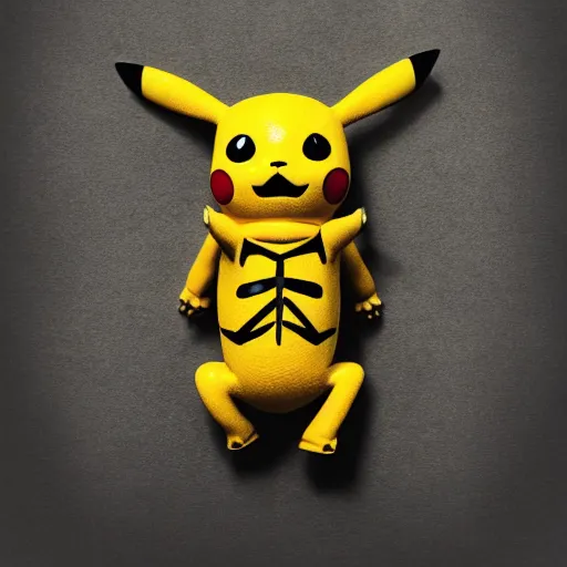 Image similar to Photograph of a pikachu skeleton, national geographic, iPhone photo