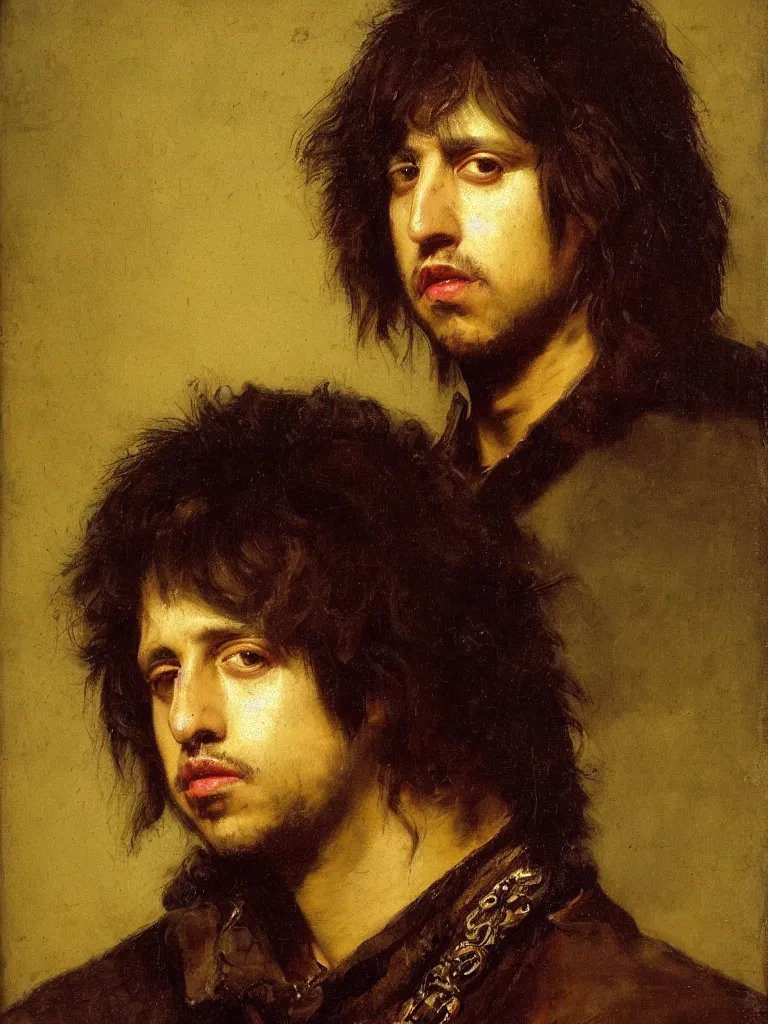 Prompt: portrait of julian casablancas painted by rembrandt, oil painting, baroque painting, highly detailed, 4 k