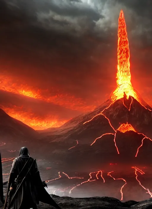 Image similar to whatever you think mordor really looks like, real life, realistic, photograph, 4 k, detailed