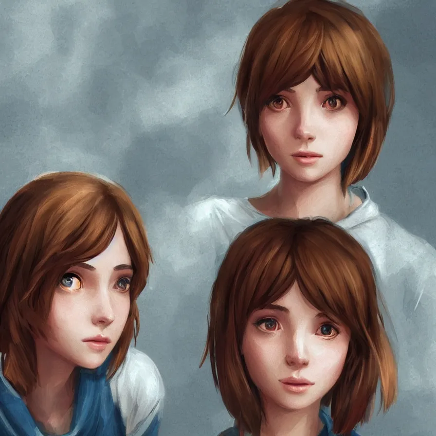 Image similar to a selfie of max caulfield, intricate, young and cute, highly detailed, digital painting, artstation, concept art, illustration, life is strange, Edouard Caplain