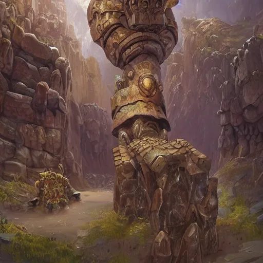 Image similar to A giant sandstone golem, intricate, detailed, World of Warcraft concept art, award winning drawing,