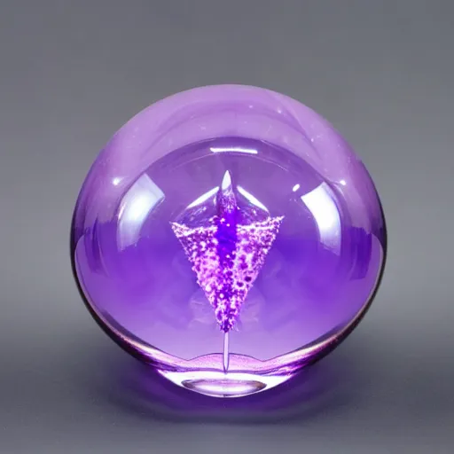 Prompt: Purple Materia Glass Crystal Sphere