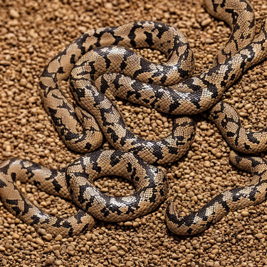 Prompt: diadem snake in a desert, professional closeup photo, f / 2