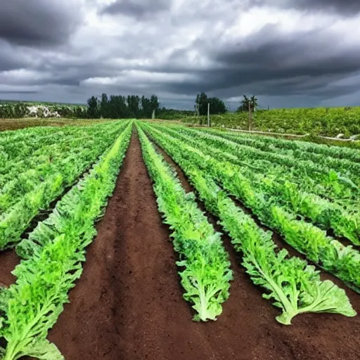 Prompt: photo of a cabbage farm of cabbages with the face of Dwayne Johnson