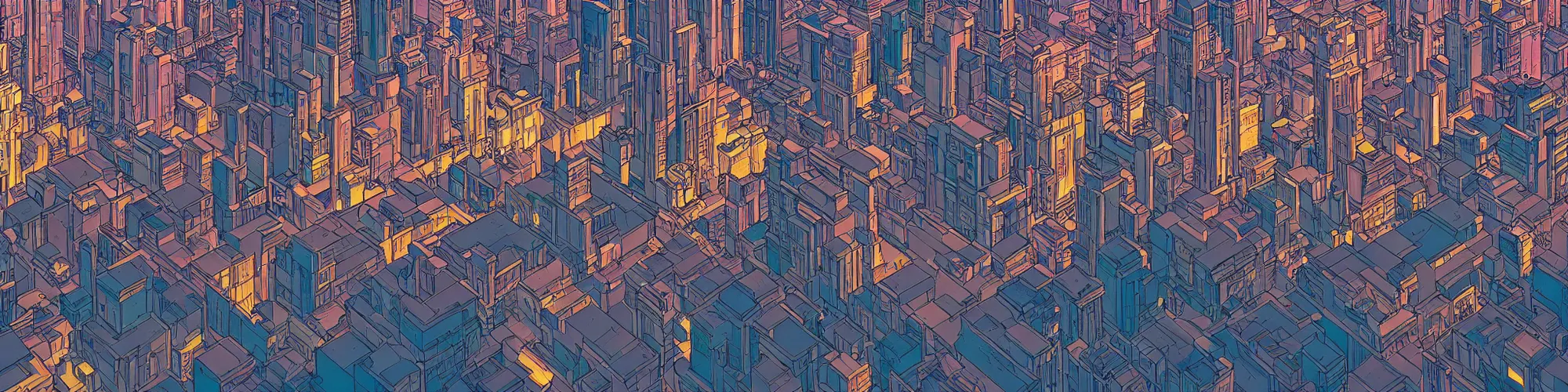 Image similar to panorama view of a city at street level, no cars. sharp focus, cinematic pose, cinematic lighting, unreal engine render. art by josan gonzales and moebius and deathburger.