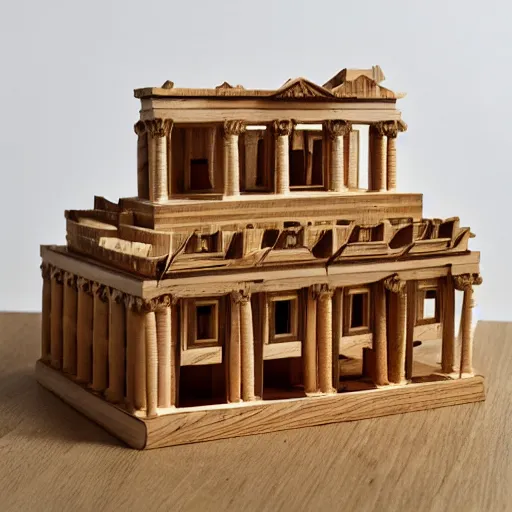 Prompt: Wooden Acropolis