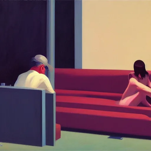 Image similar to portrait of meaningless life, by Edward Hopper and James Gilleard, highly detailed