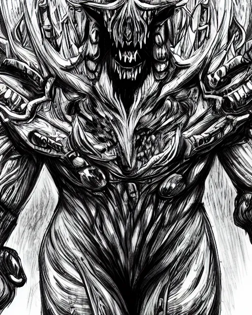Prompt: A chest with tongue, terrifying, black and white, fantasy art, monster art, in the style of masami kurumada, illustration, epic, fantasy, intricate, hyper detailed, artstation, concept art, smooth, sharp focus, ray tracing