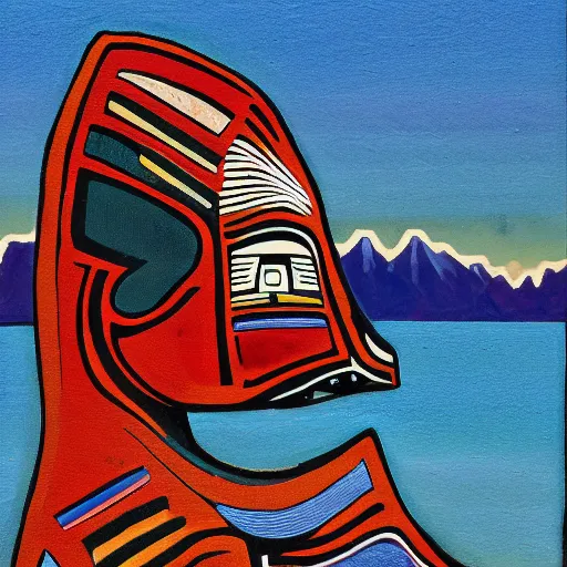 Image similar to haida, pacific northwest, formline whale, native american art