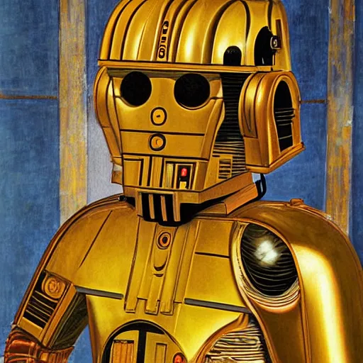 Image similar to painting of c - 3 p 0 by sandro botticelli