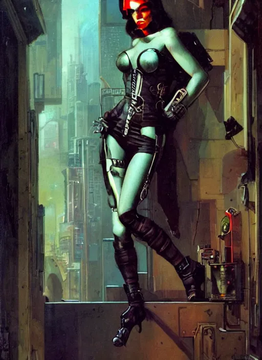 Prompt: cyberpunk assassin. portrait by will eisner and gil elvgren