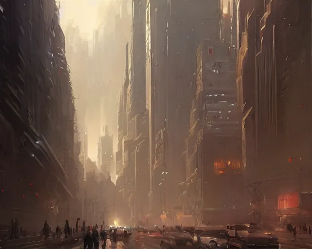 Prompt: great city outside of time, a sci-fi digital painting by Greg Rutkowski and James Gurney, trending on Artstation