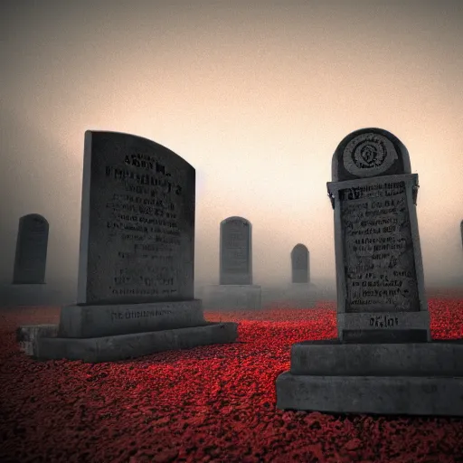 Prompt: red, red sky, depth, creepy, eyes, graveyard, death, dead, red eyes, 8k, hyperrealistic, depth, vray, high resoulution, eathly