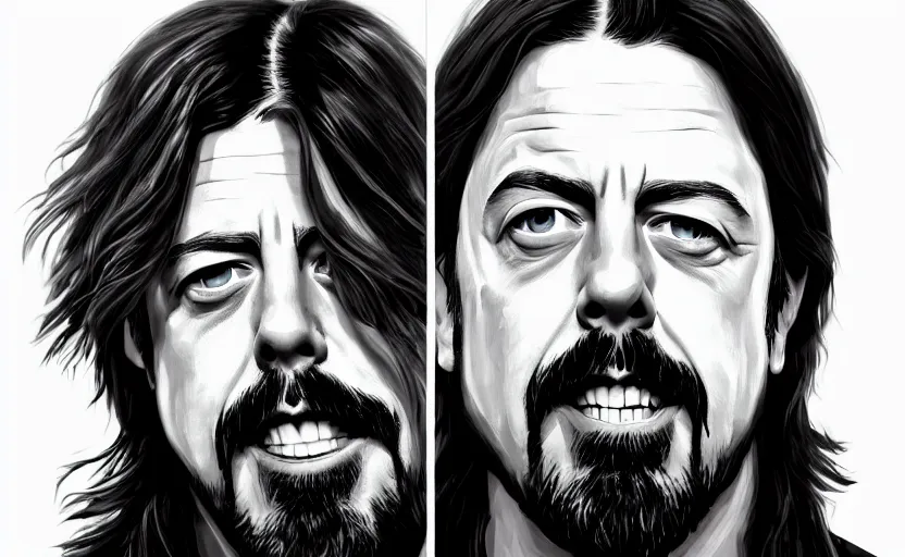 Image similar to dave grohl in gta v covert art painted by stephen bliss, centered, uncropped, full body, symmetrical face, crispy, trending on artstation, deviantart