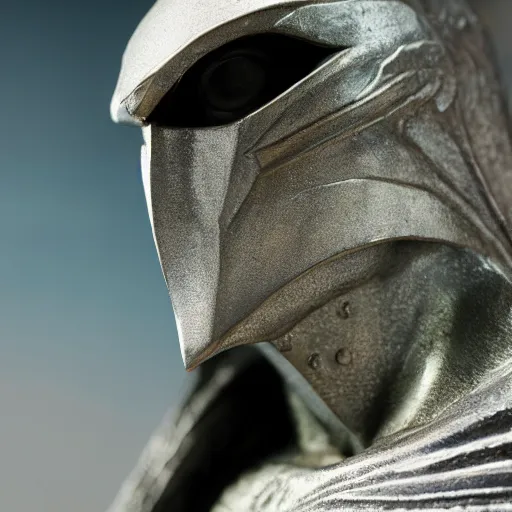 Prompt: a close up photo of a highly detailed statue of Moon Knight from Marvel, 8K, Cinematic,
