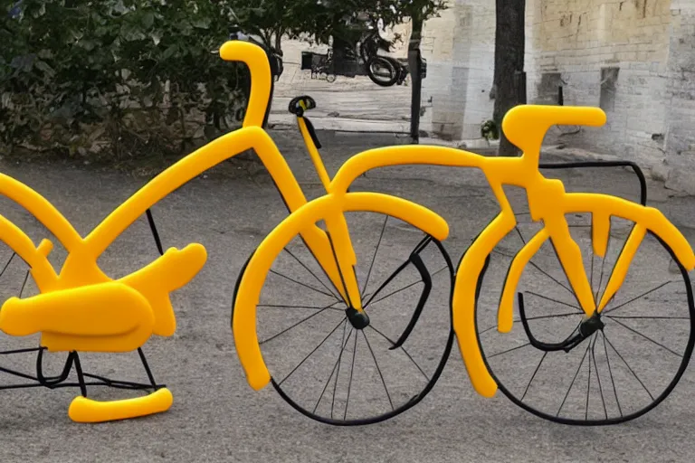 Image similar to Bike made of cheese