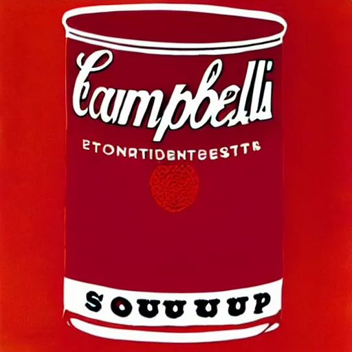 Prompt: cute campbell's soup by warhol sticker