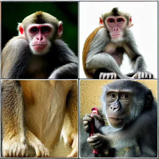 Image similar to evolution from monkey to man, 4 pictures,