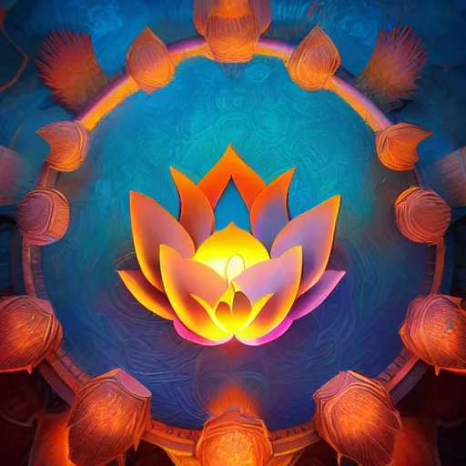 Image similar to lotus flower epic legends game icon stylized digital illustration radiating a glowing aura global illumination ray tracing hdr fanart arstation by ian pesty and katarzyna da bek - chmiel