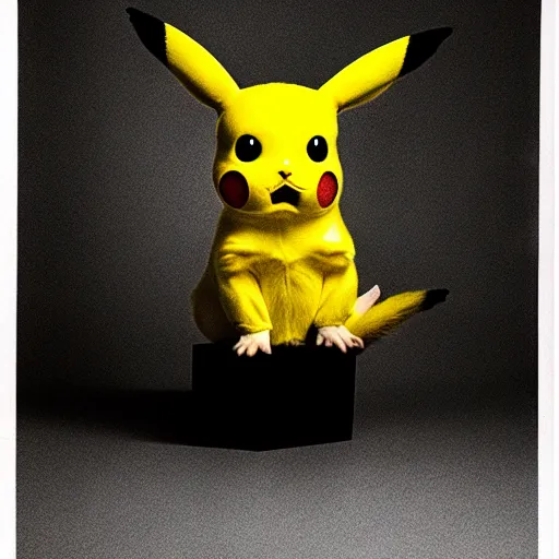 Prompt: real life Pikachu, award winning photo by Annie Liebowitz, studio lighting