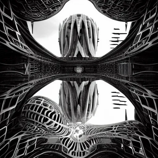 Image similar to among us in the style of alien architecture