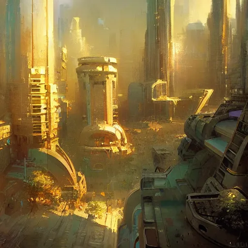 Image similar to a utopian city scape, beautiful, futuristic, lush, craig mullins