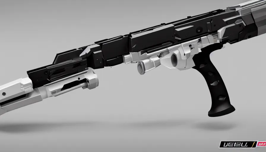 Prompt: extremely detailed ultra realistic photographic side view ultra minimalist rifle coilgun, detailed trigger, chemically propelled, electric, smooth streamline, elegant sleek smooth body, white paint, battery and wires, railgun, chemrail, gauss, smooth utopian design, ultra high quality, octane, cod, destiny, warframe, terminator