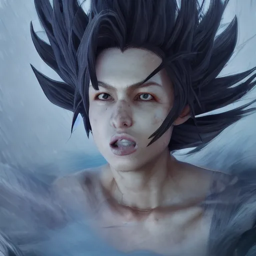 Prompt: loko going super sayain, au naturel, hyper detailed, digital art, trending in artstation, cinematic lighting, studio quality, smooth render, unreal engine 5 rendered, octane rendered, art style by klimt and nixeu and ian sprigger and wlop and krenz cushart