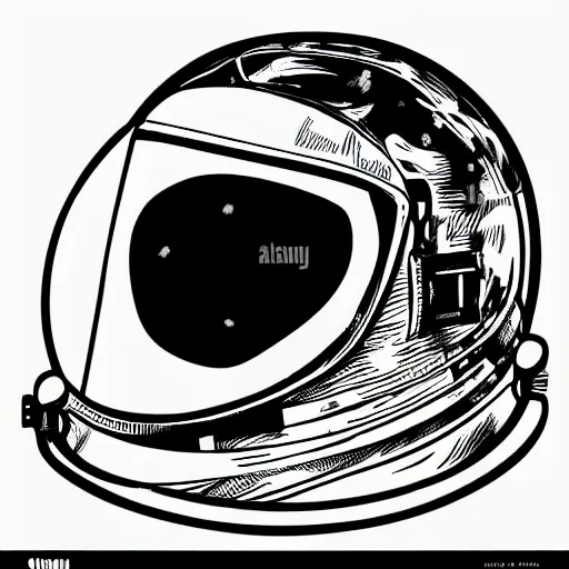 Image similar to monocolor vector art of an astronaut helmet