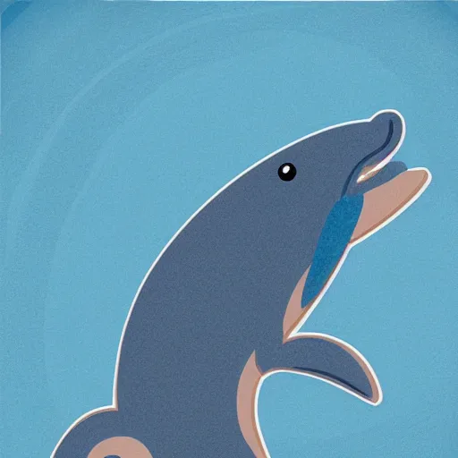 Prompt: stylized dolphin swimming in a stylized ocean